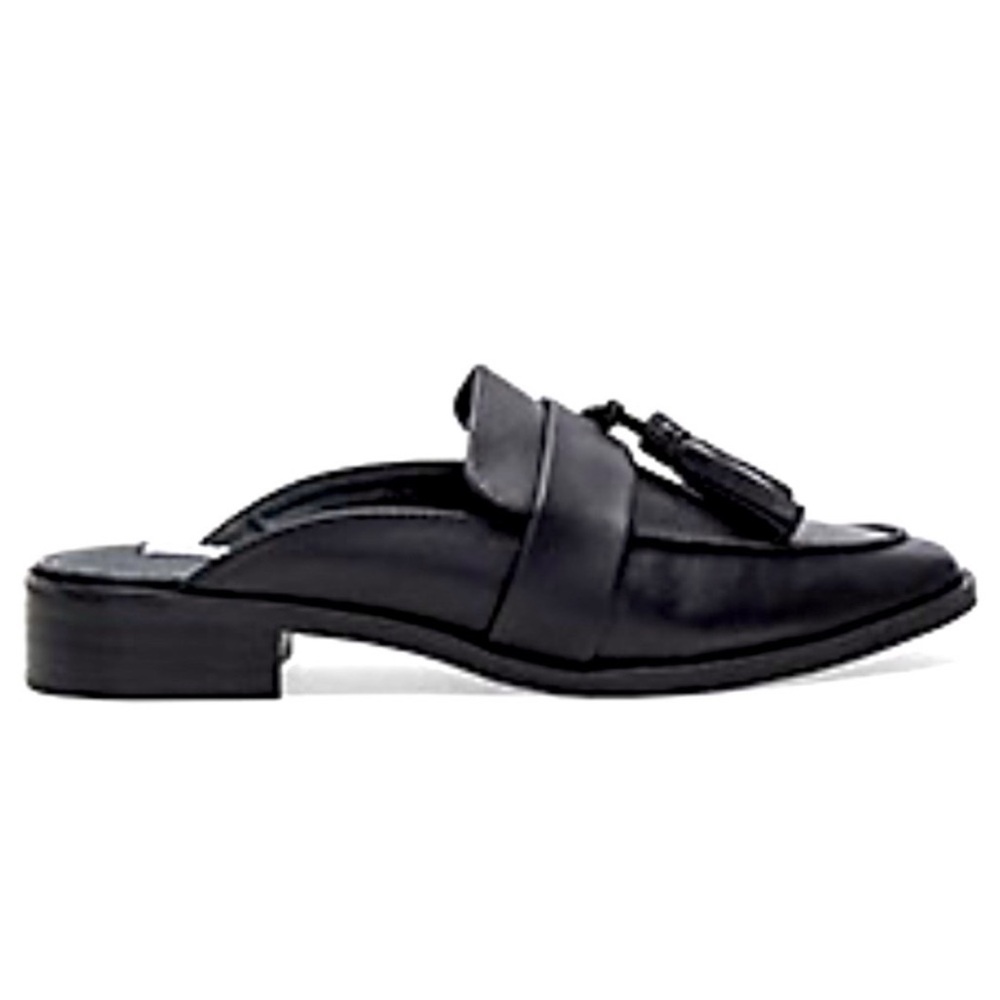 REVOLVE Steve Madden Magan Tassel Mule 7.5 Black Leather